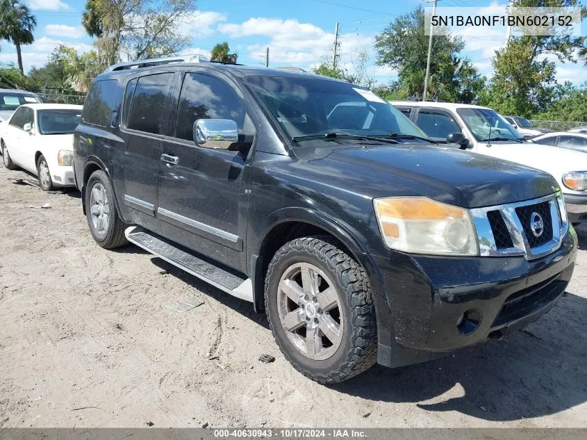 2011 Nissan Armada Platinum VIN: 5N1BA0NF1BN602152 Lot: 40630943