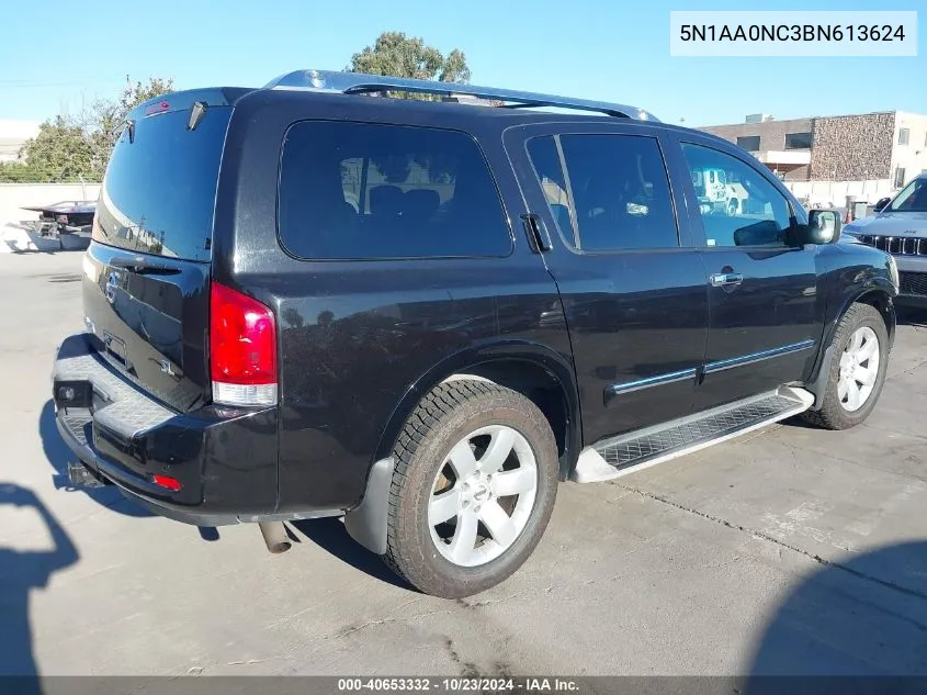 2011 Nissan Armada Sl VIN: 5N1AA0NC3BN613624 Lot: 40653332