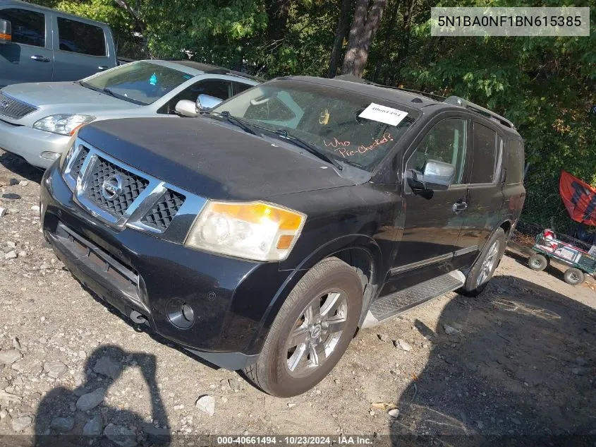 2011 Nissan Armada Platinum VIN: 5N1BA0NF1BN615385 Lot: 40661494