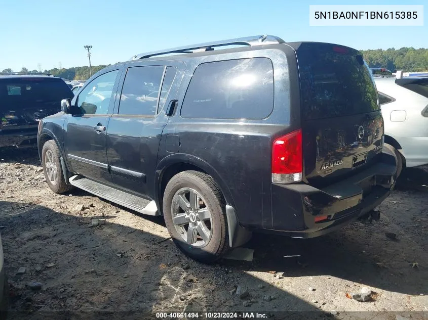 2011 Nissan Armada Platinum VIN: 5N1BA0NF1BN615385 Lot: 40661494