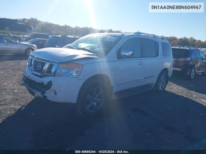 2011 Nissan Armada Platinum VIN: 5N1AA0NE8BN604967 Lot: 40680244