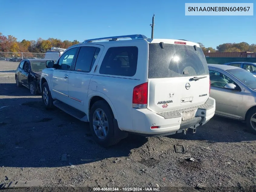 2011 Nissan Armada Platinum VIN: 5N1AA0NE8BN604967 Lot: 40680244