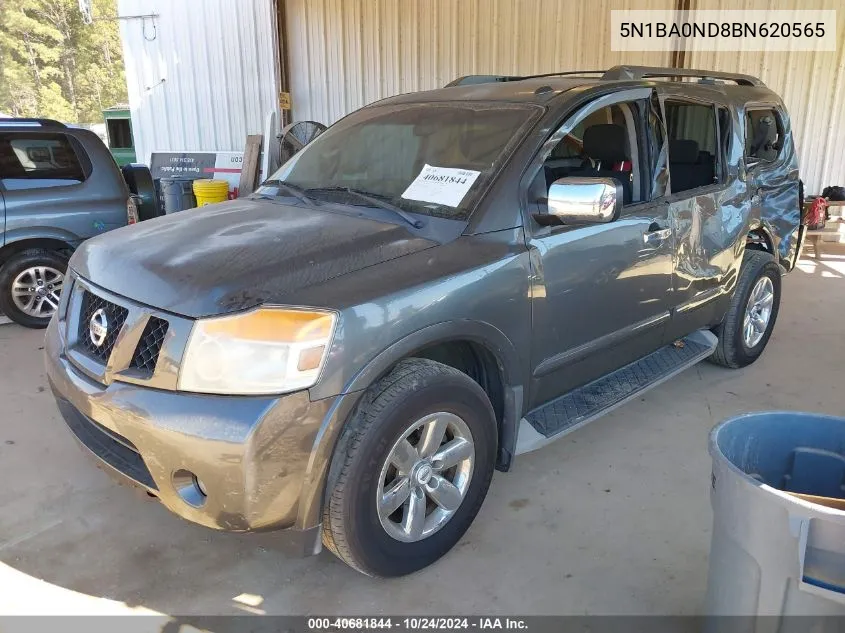 2011 Nissan Armada Sv/Sl/Platinum VIN: 5N1BA0ND8BN620565 Lot: 40681844