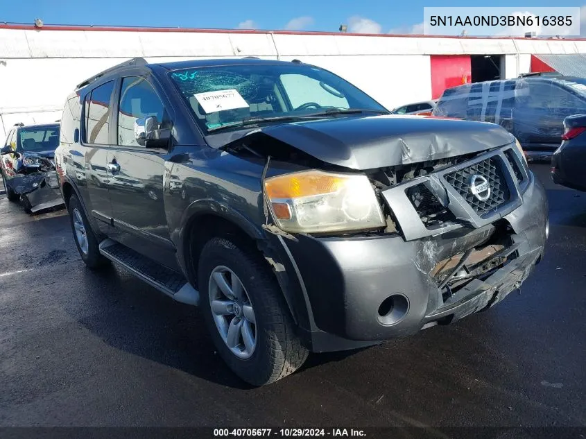 2011 Nissan Armada Sv VIN: 5N1AA0ND3BN616385 Lot: 40705677