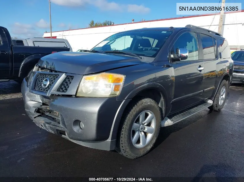 2011 Nissan Armada Sv VIN: 5N1AA0ND3BN616385 Lot: 40705677