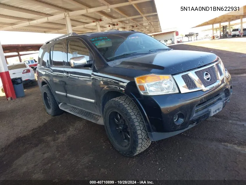 2011 Nissan Armada Platinum VIN: 5N1AA0ND1BN622931 Lot: 40710899