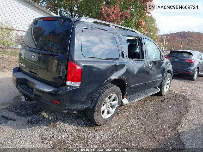 2011 Nissan Armada Sv VIN: 5N1AA0NC9BN609724 Lot: 40748148