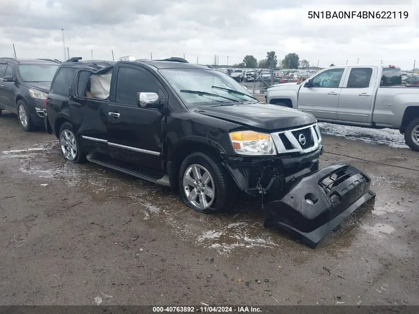 2011 Nissan Armada Platinum VIN: 5N1BA0NF4BN622119 Lot: 40763892