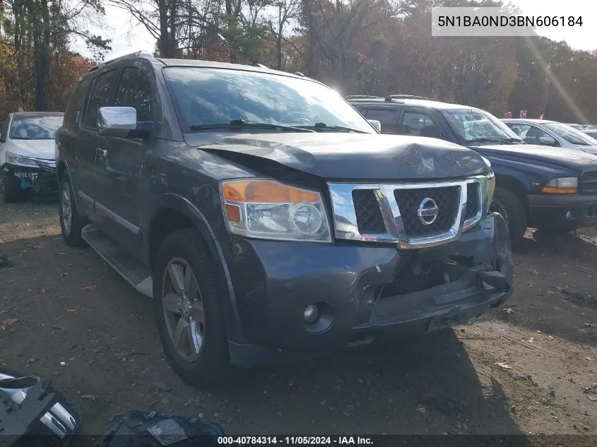 2011 Nissan Armada Platinum VIN: 5N1BA0ND3BN606184 Lot: 40784314