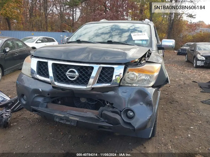 2011 Nissan Armada Platinum VIN: 5N1BA0ND3BN606184 Lot: 40784314