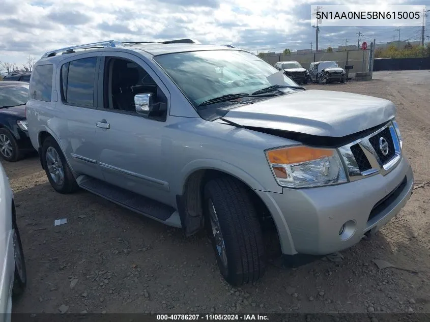 2011 Nissan Armada Platinum VIN: 5N1AA0NE5BN615005 Lot: 40786207