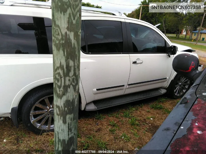 2012 Nissan Armada Platinum VIN: 5N1BA0NE1CN607358 Lot: 40277785