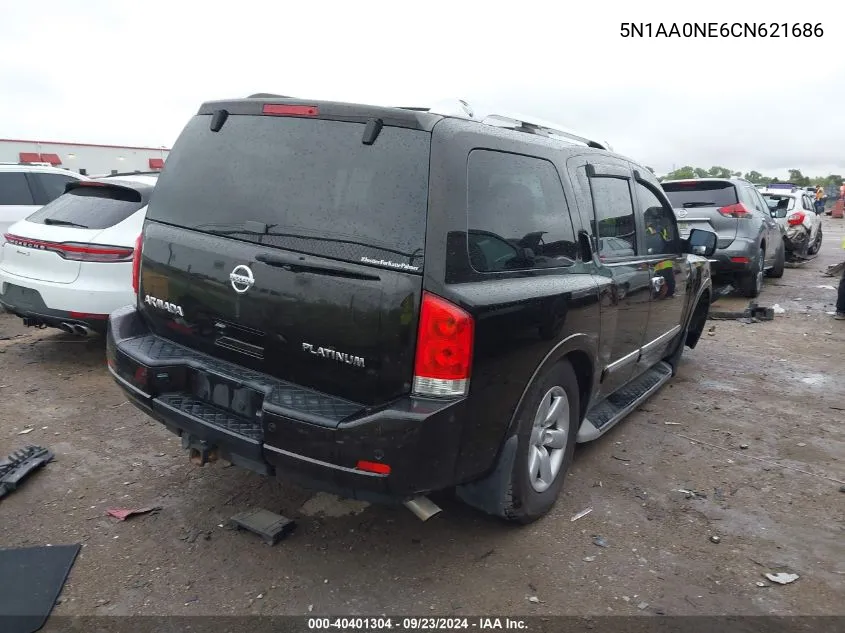 2012 Nissan Armada Platinum VIN: 5N1AA0NE6CN621686 Lot: 40401304