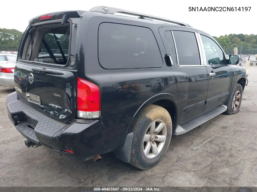 2012 Nissan Armada Sv VIN: 5N1AA0NC2CN614197 Lot: 40403547