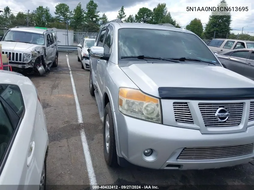 2012 Nissan Armada Sv VIN: 5N1AA0ND1CN613695 Lot: 40432412