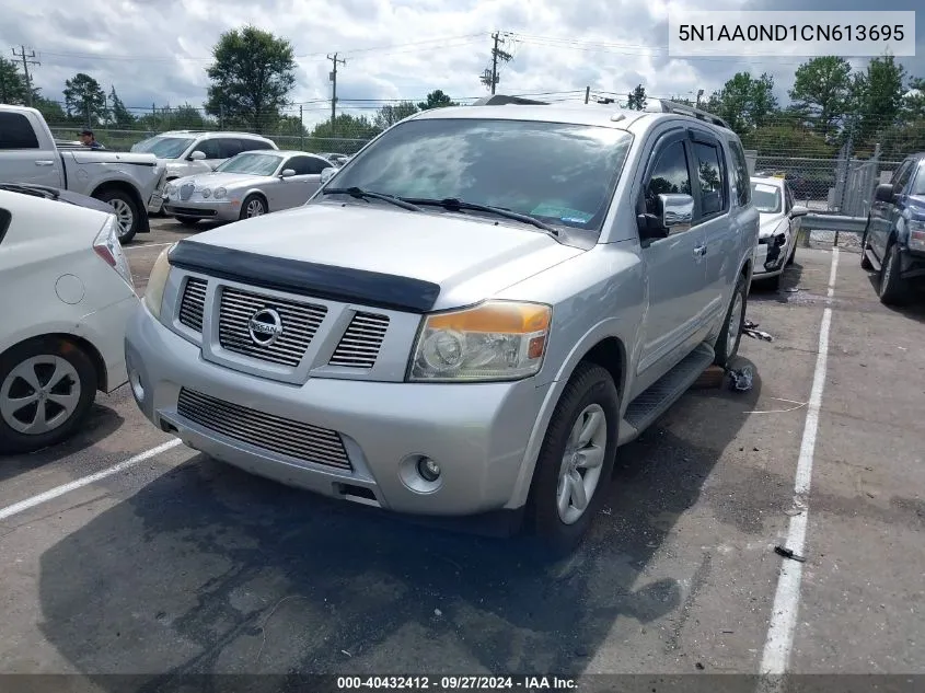 2012 Nissan Armada Sv VIN: 5N1AA0ND1CN613695 Lot: 40432412