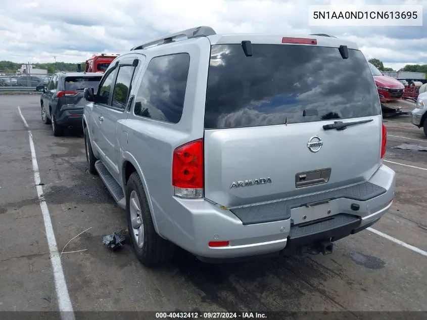 2012 Nissan Armada Sv VIN: 5N1AA0ND1CN613695 Lot: 40432412