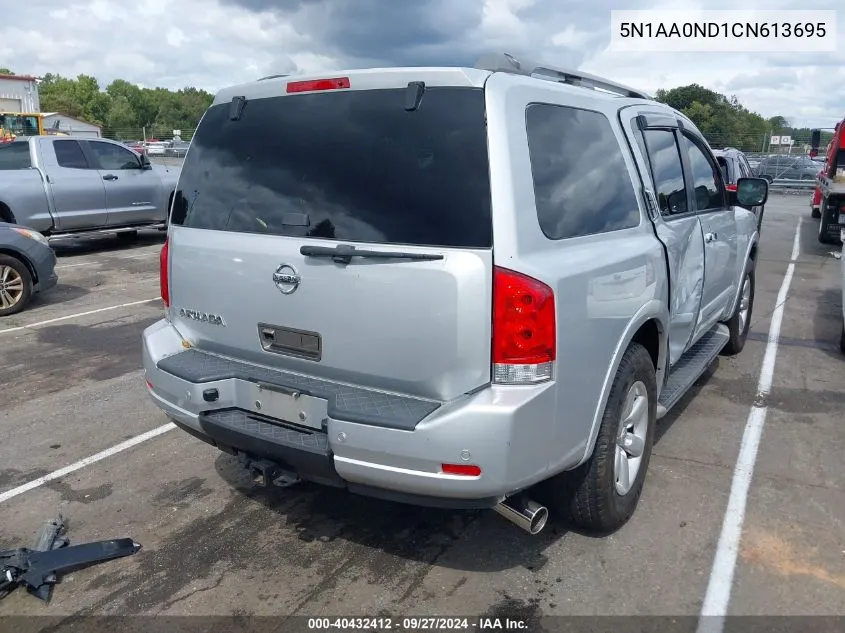 2012 Nissan Armada Sv VIN: 5N1AA0ND1CN613695 Lot: 40432412