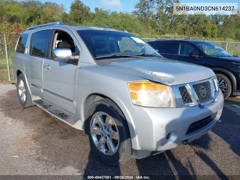 2012 Nissan Armada Platinum VIN: 5N1BA0ND3CN614237 Lot: 40437561