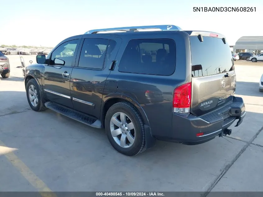 5N1BA0ND3CN608261 2012 Nissan Armada Sl