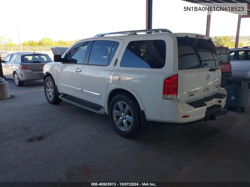 2012 Nissan Armada Platinum VIN: 5N1BA0NE1CN618523 Lot: 40503913