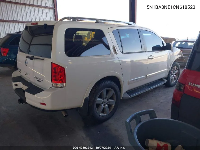 2012 Nissan Armada Platinum VIN: 5N1BA0NE1CN618523 Lot: 40503913