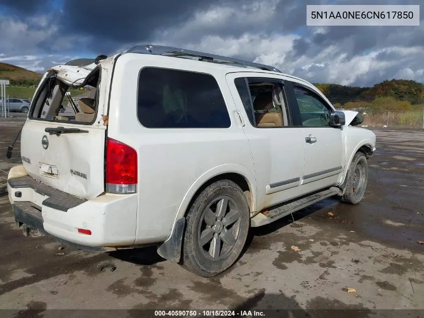 2012 Nissan Armada Platinum VIN: 5N1AA0NE6CN617850 Lot: 40590750