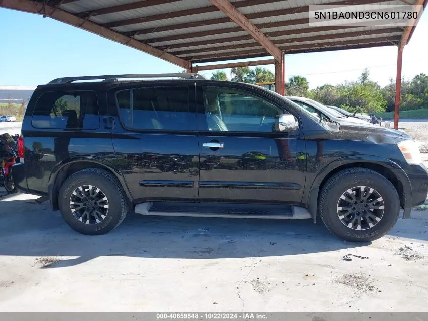 2012 Nissan Armada Sv VIN: 5N1BA0ND3CN601780 Lot: 40659548