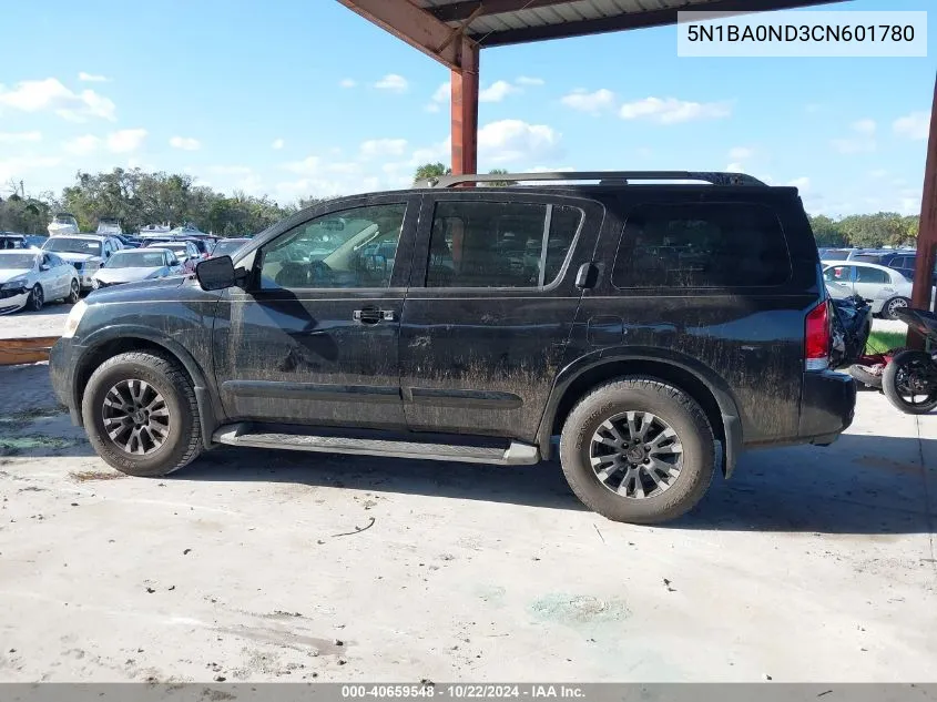 2012 Nissan Armada Sv VIN: 5N1BA0ND3CN601780 Lot: 40659548