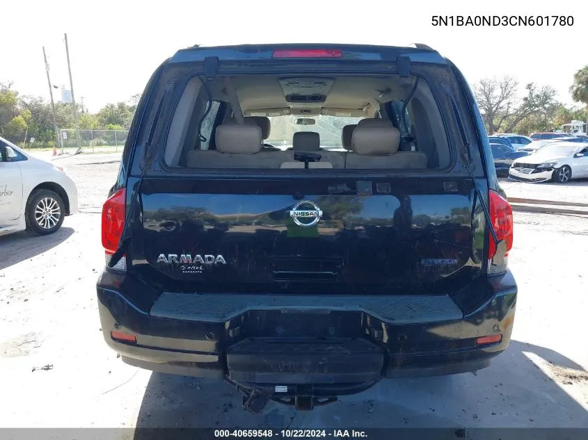 2012 Nissan Armada Sv VIN: 5N1BA0ND3CN601780 Lot: 40659548