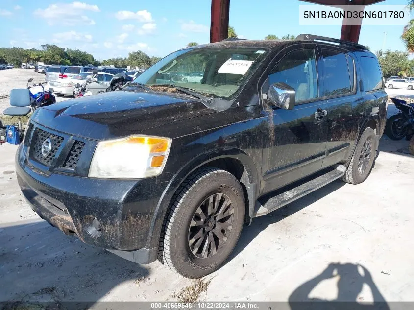 2012 Nissan Armada Sv VIN: 5N1BA0ND3CN601780 Lot: 40659548