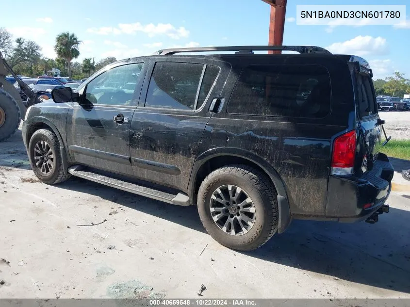 2012 Nissan Armada Sv VIN: 5N1BA0ND3CN601780 Lot: 40659548