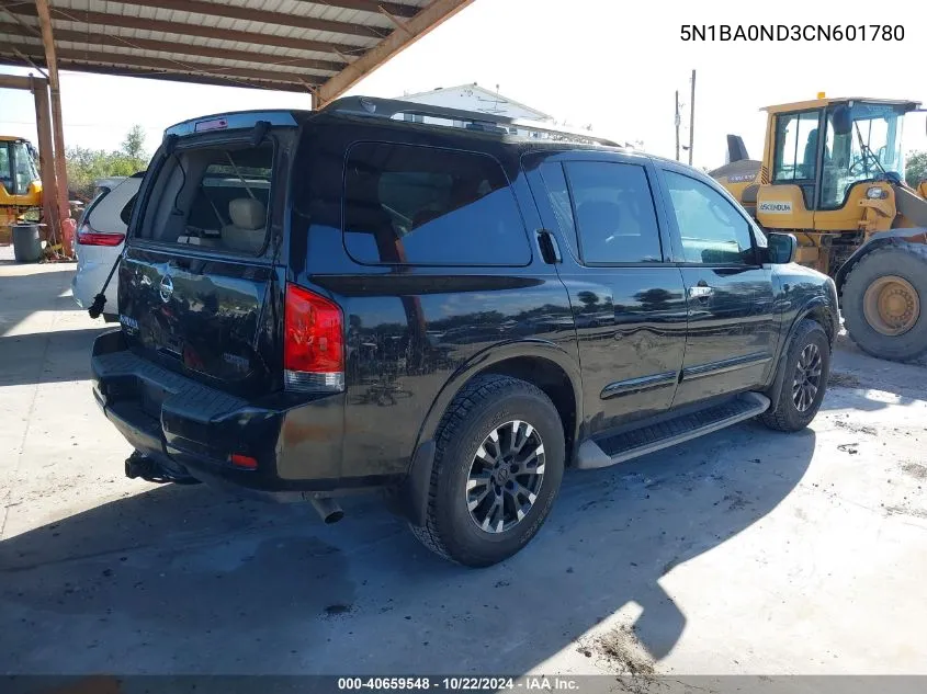 2012 Nissan Armada Sv VIN: 5N1BA0ND3CN601780 Lot: 40659548