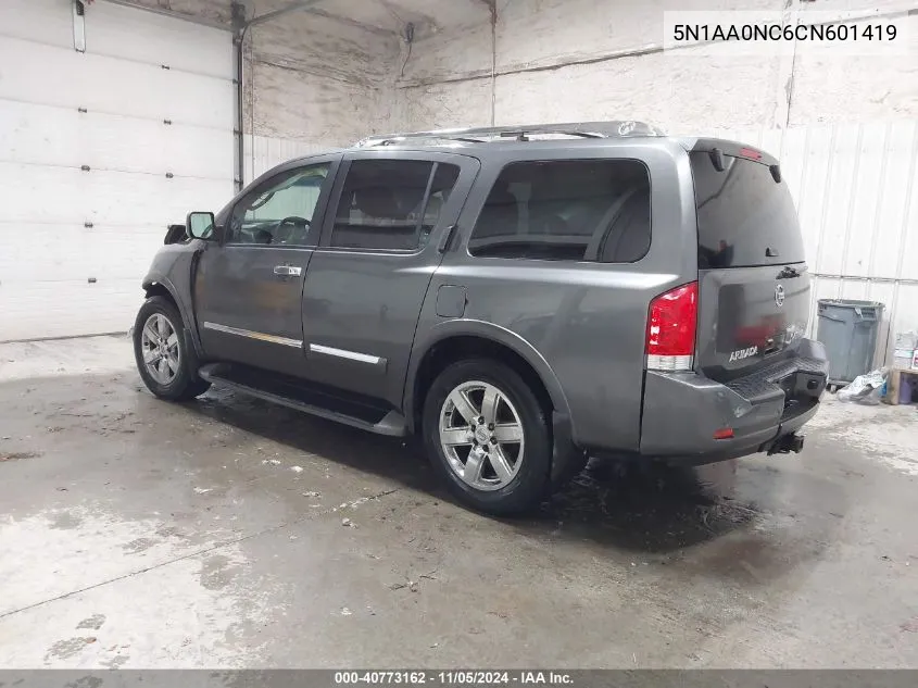 2012 Nissan Armada Platinum VIN: 5N1AA0NC6CN601419 Lot: 40773162