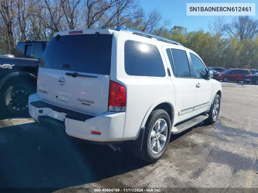 2012 Nissan Armada Platinum VIN: 5N1BA0NE8CN612461 Lot: 40804769