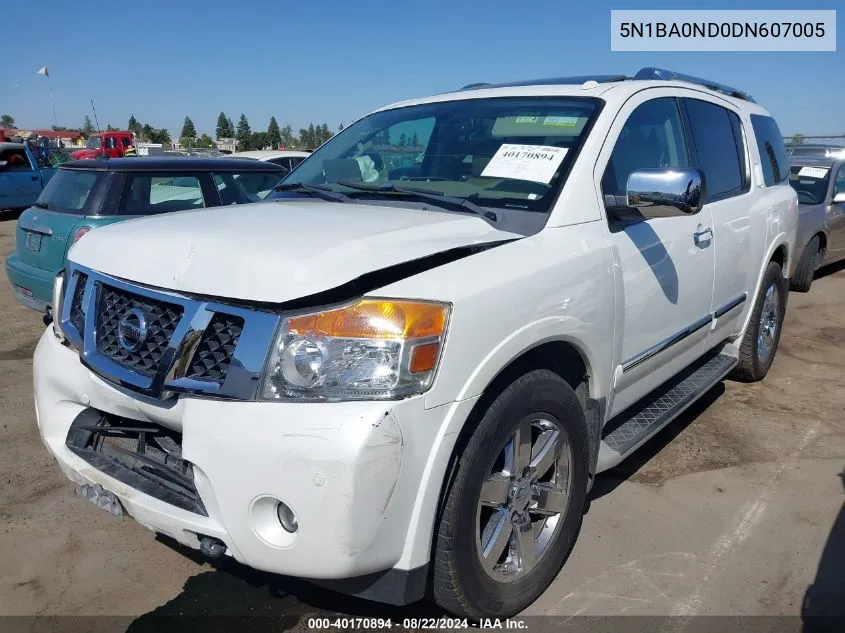 2013 Nissan Armada Platinum VIN: 5N1BA0ND0DN607005 Lot: 40170894