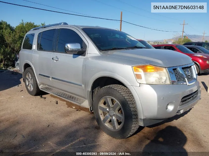 2013 Nissan Armada Platinum VIN: 5N1AA0NE7DN603148 Lot: 40300393