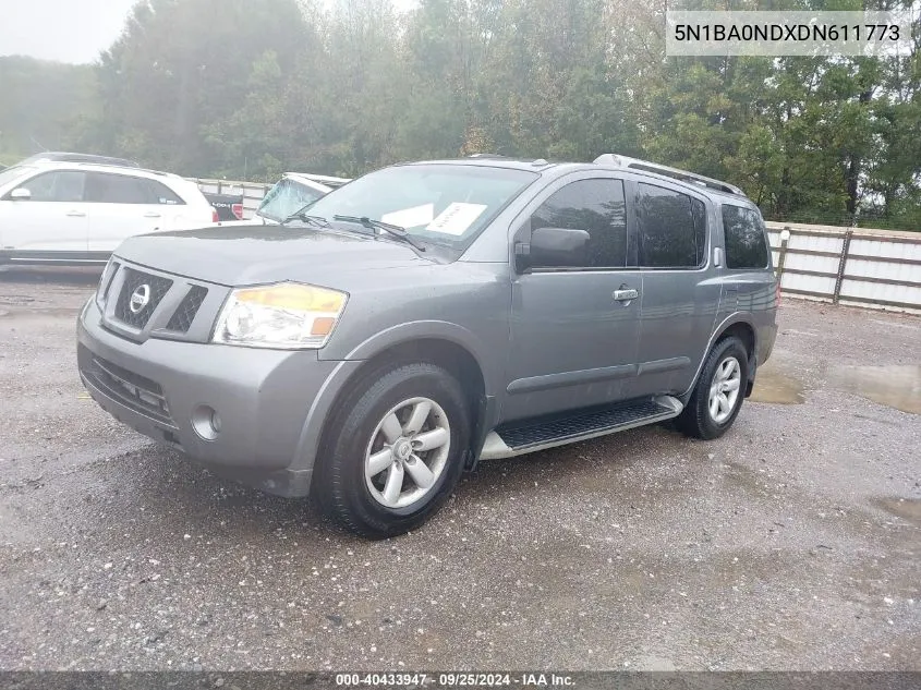 2013 Nissan Armada Sv VIN: 5N1BA0NDXDN611773 Lot: 40433947