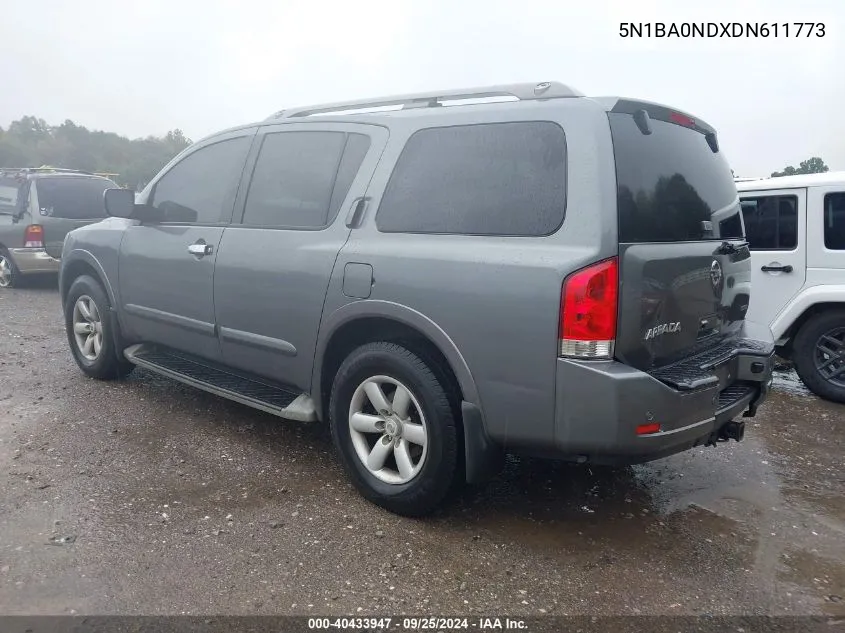 2013 Nissan Armada Sv VIN: 5N1BA0NDXDN611773 Lot: 40433947