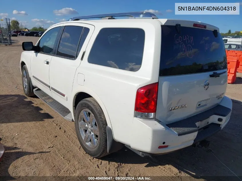 2013 Nissan Armada Platinum VIN: 5N1BA0NF4DN604318 Lot: 40459047