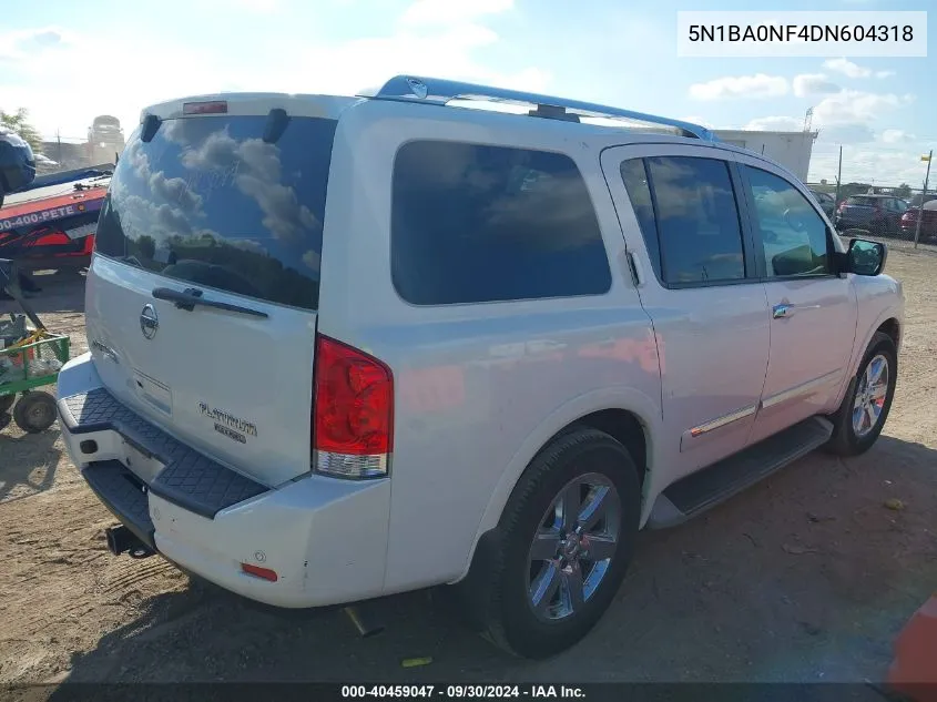 2013 Nissan Armada Platinum VIN: 5N1BA0NF4DN604318 Lot: 40459047