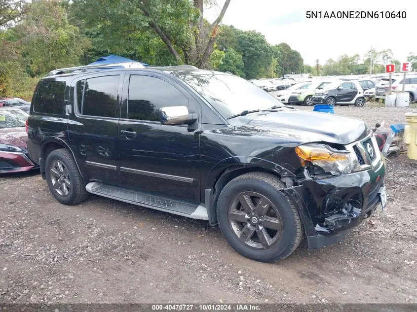 2013 Nissan Armada Platinum VIN: 5N1AA0NE2DN610640 Lot: 40470727