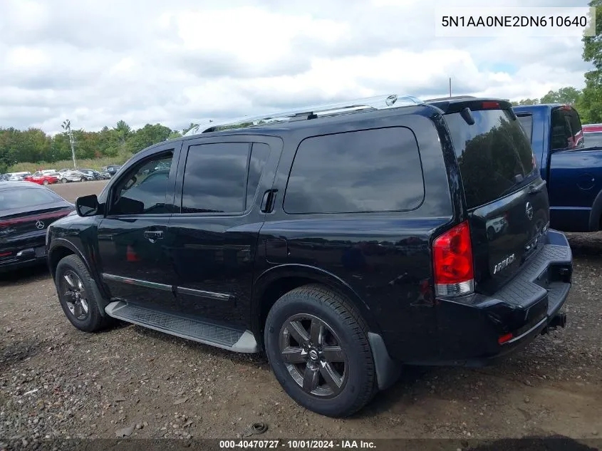 2013 Nissan Armada Platinum VIN: 5N1AA0NE2DN610640 Lot: 40470727