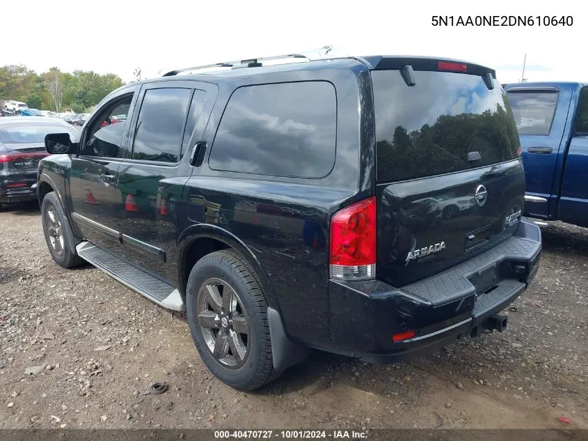 2013 Nissan Armada Platinum VIN: 5N1AA0NE2DN610640 Lot: 40470727