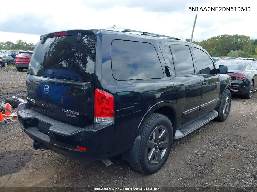 2013 Nissan Armada Platinum VIN: 5N1AA0NE2DN610640 Lot: 40470727