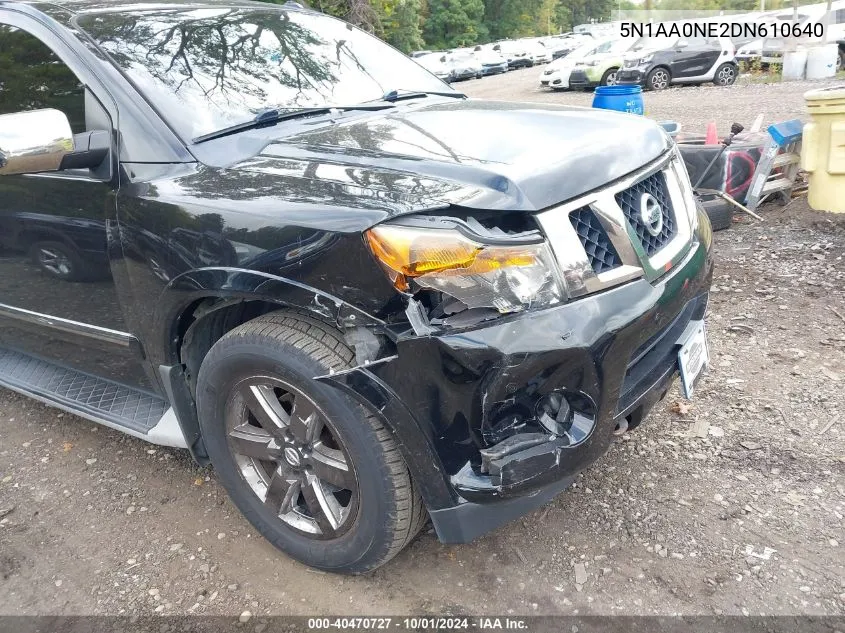 2013 Nissan Armada Platinum VIN: 5N1AA0NE2DN610640 Lot: 40470727