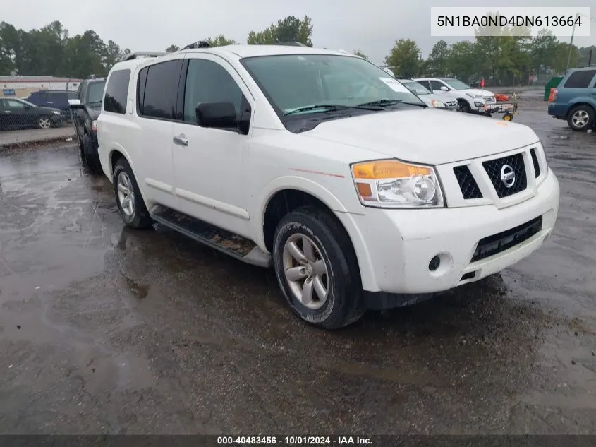 2013 Nissan Armada Sv VIN: 5N1BA0ND4DN613664 Lot: 40483456