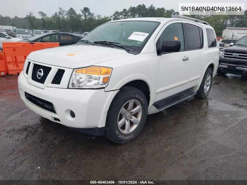 2013 Nissan Armada Sv VIN: 5N1BA0ND4DN613664 Lot: 40483456