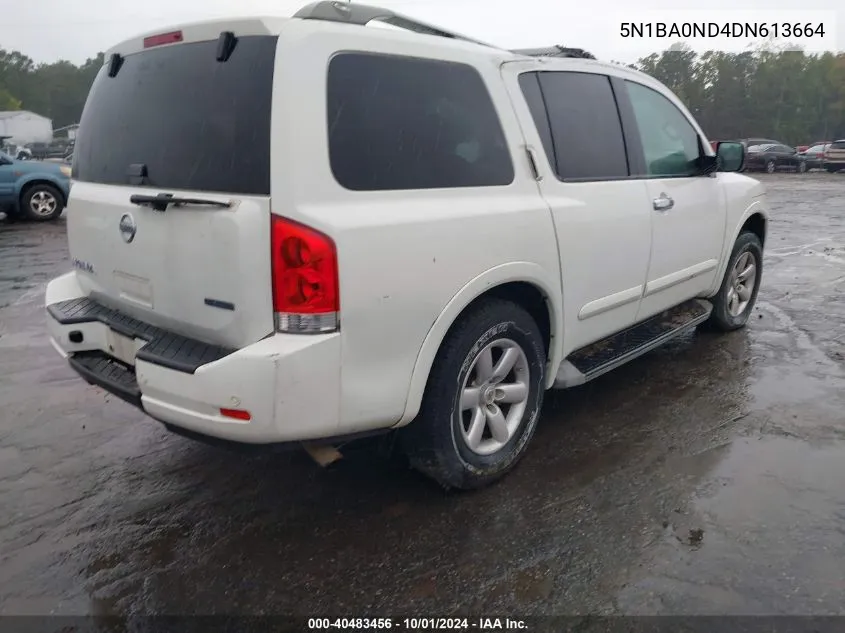 2013 Nissan Armada Sv VIN: 5N1BA0ND4DN613664 Lot: 40483456