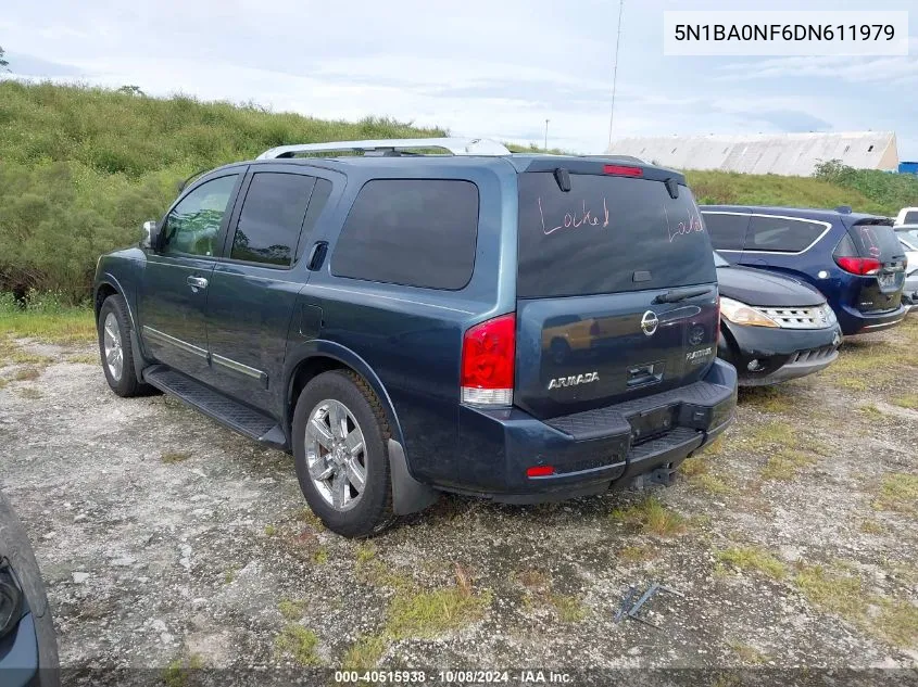 2013 Nissan Armada Platinum VIN: 5N1BA0NF6DN611979 Lot: 40515938